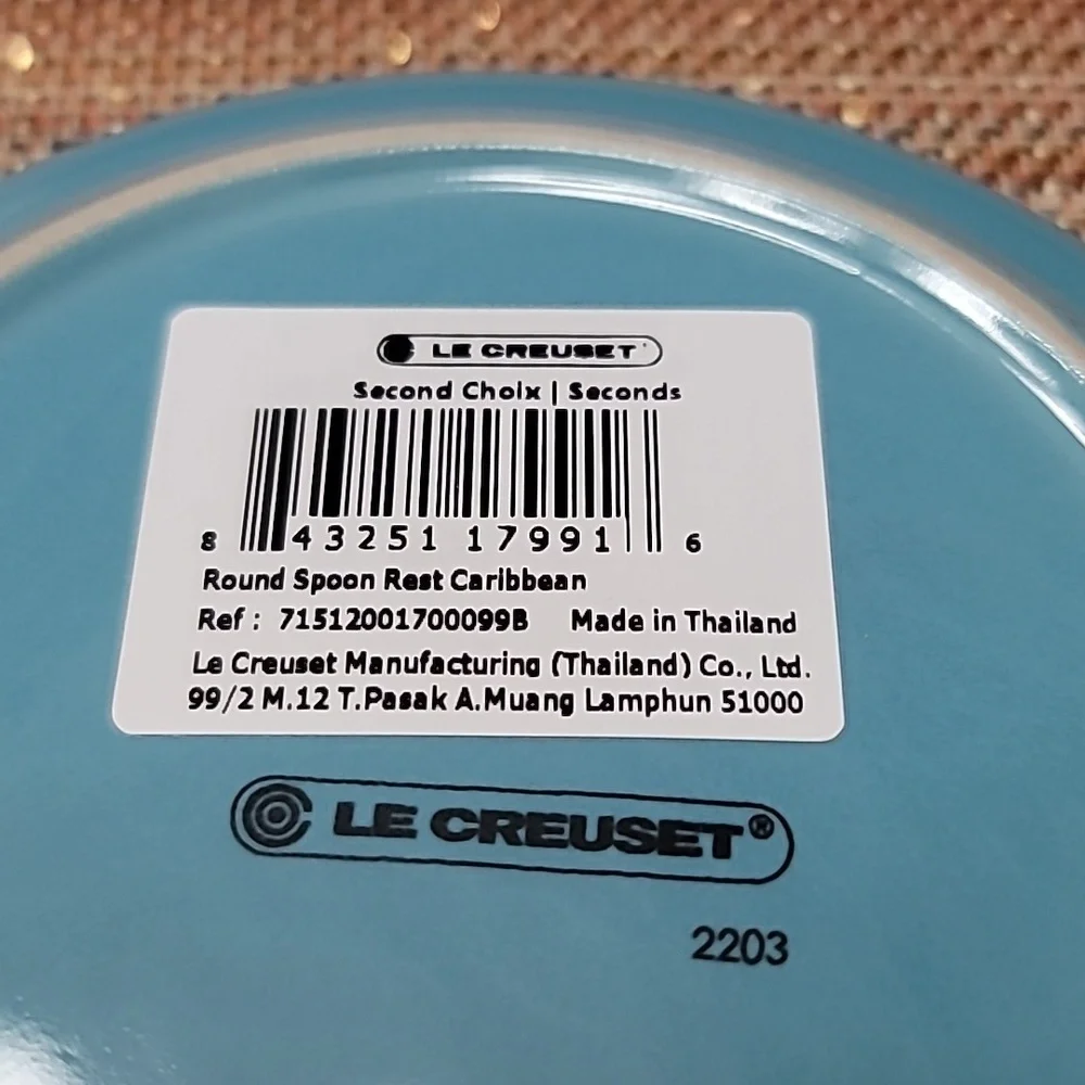 Le Creuset Round Spoon Rest, Caribbean, NWT - Picture 3 of 4